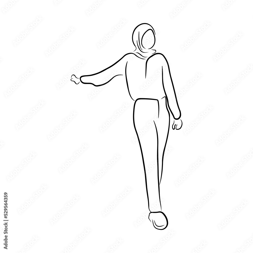 Woman pose line art style Woman pose line art style