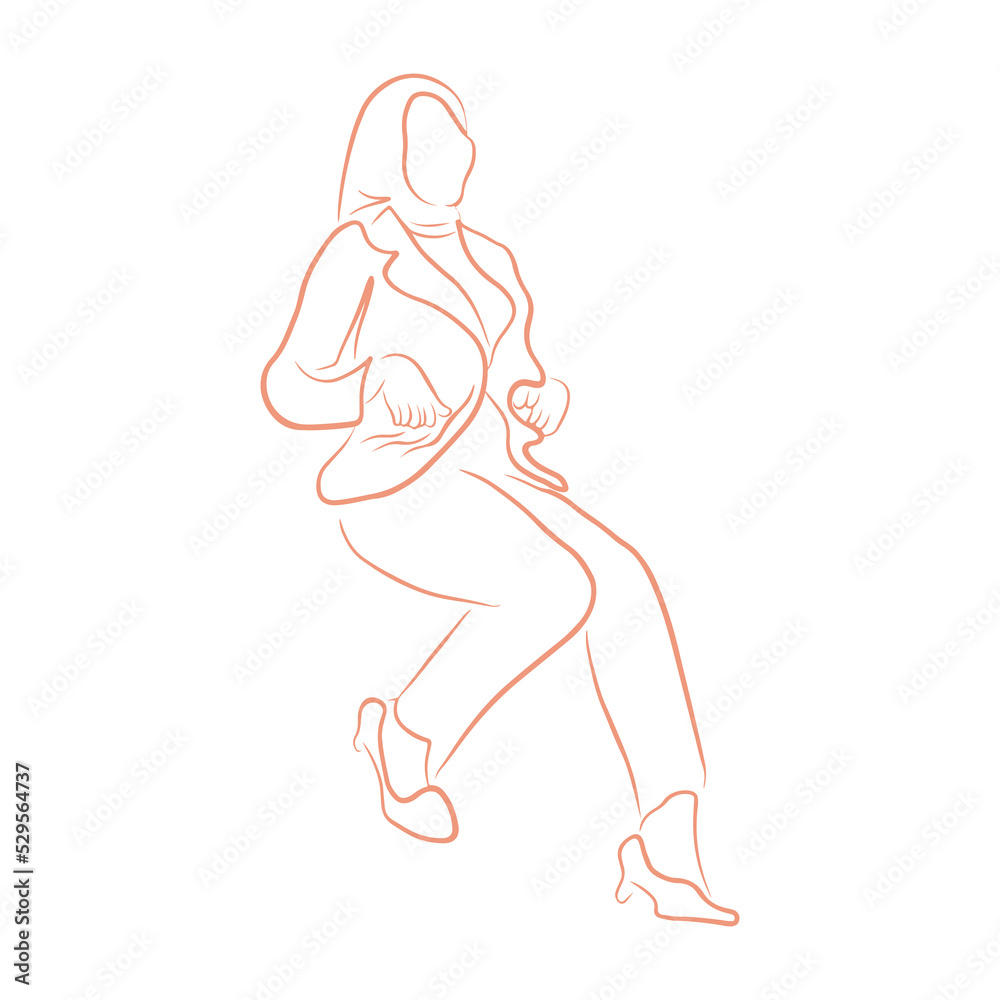 Woman pose line art style Woman pose line art style