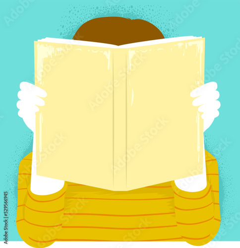 Face Covered Read Book Illustration