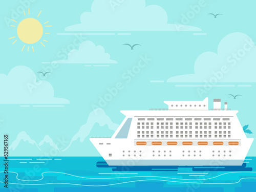 Cruise Ship Sea Sail Illustration