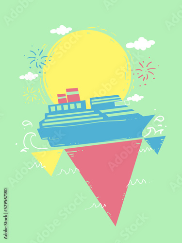Festive Cruise Ship Poster ...
