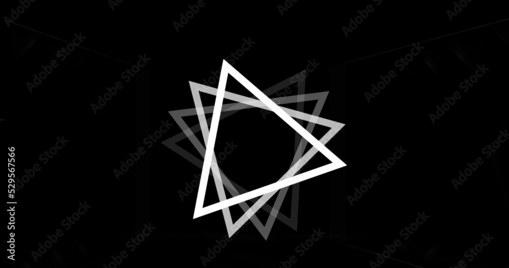 Image of glowing qr code over neon geometric shapes Image of glowing qr code over neon geometric shapes