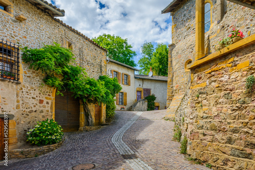 Fototapeta Naklejka Na Ścianę i Meble -  In the street of the medieval village Ternand in France