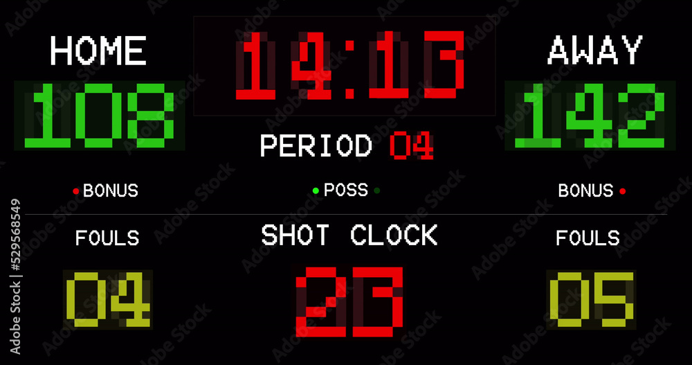 Image of scoreboard with numbers on black background Image of scoreboard with numbers on black background