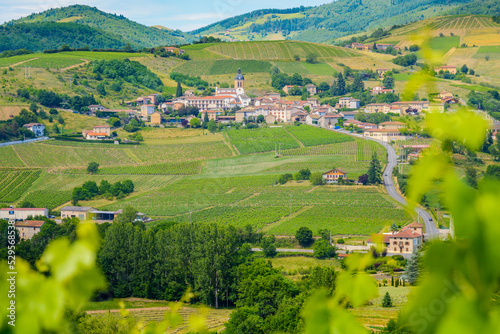 Letra village and vineyards landscape in France photo