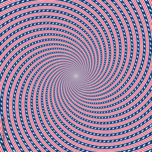 3D Hypnotic American Flag Style Optical Illusion