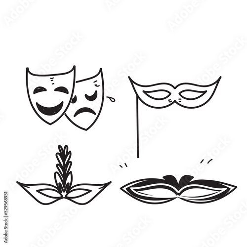 hand drawn doodle Masquerade mask vector illustration