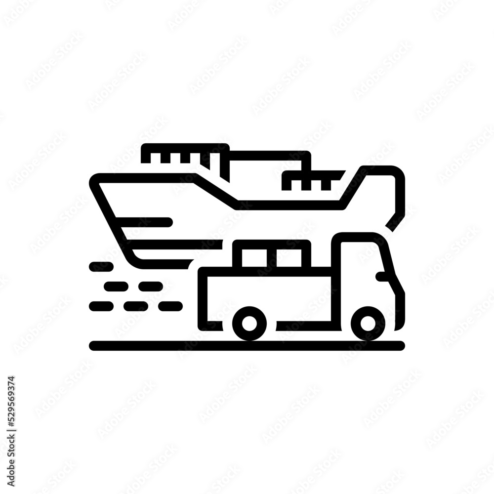 Black line icon for import Black line icon for import