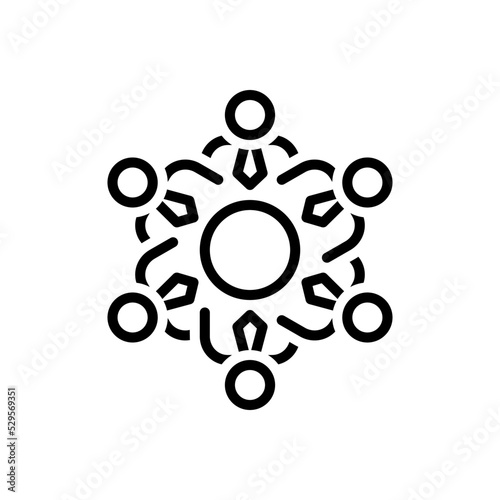 Black line icon for group