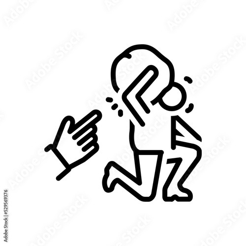 Black line icon for impose
