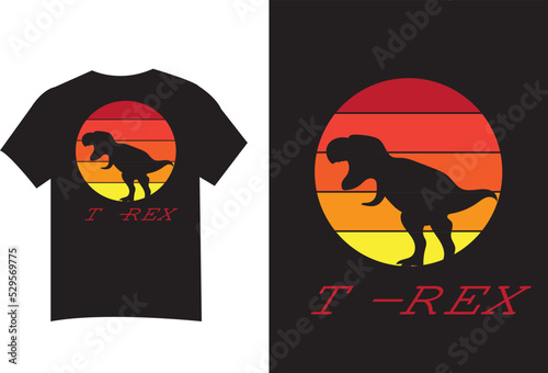 T Rex T Shirt Design Retro Vintage