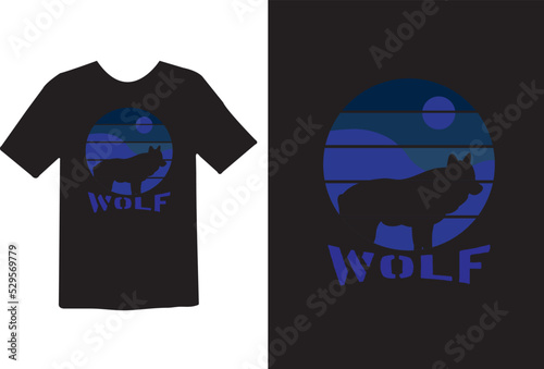 Wolf T Shirt Design Retro Vintage © Manuver