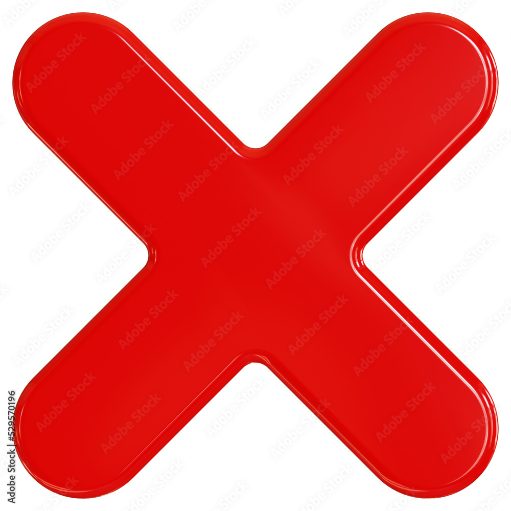 3D rendering cross false wrong choice