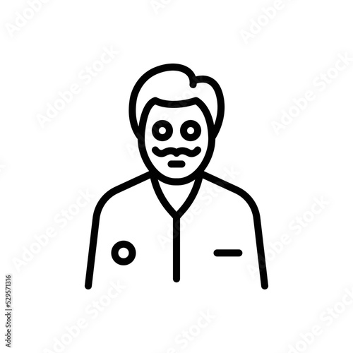 Black line icon for elite