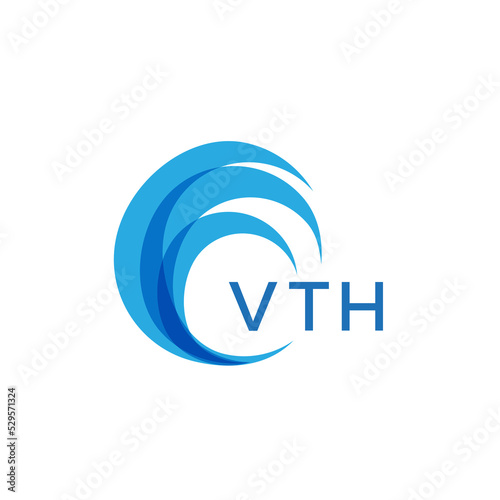 VTH letter logo. VTH blue image on white background. VTH Monogram logo design for entrepreneur and business. VTH best icon.
 photo
