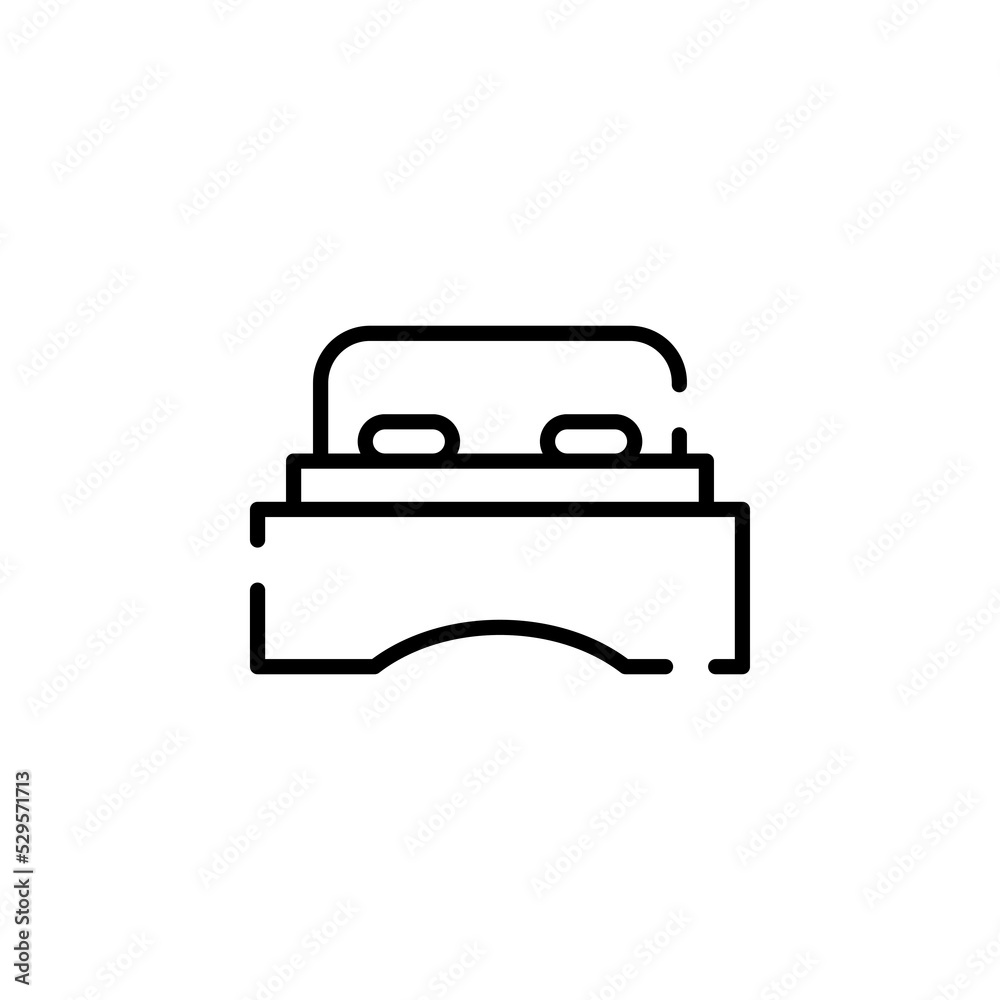 Bed, Bedroom Dotted Line Icon Vector Illustration Logo Template. Suitable For Many Purposes. Bed, Bedroom Dotted Line Icon Vector Illustration Logo Template. Suitable For Many Purposes.