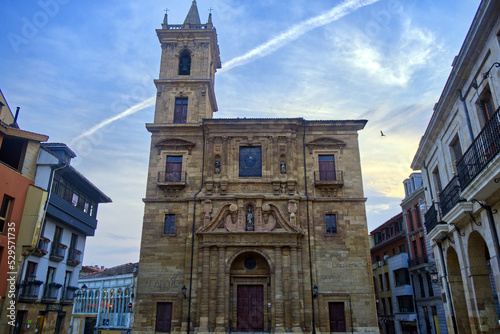 Oviedo, Spain - Parroquia de San Isidoro el Real en Plaza de la Constitucion photo