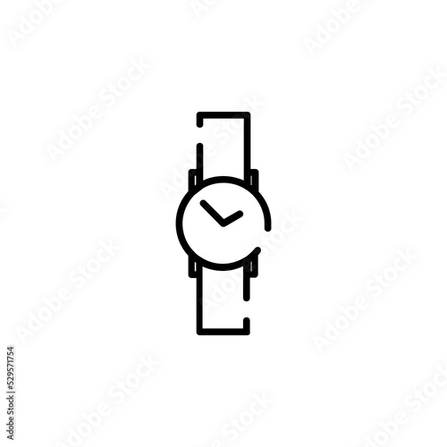 Watch, Wristwatch, Clock, Time Dotted Line Icon Vector Illustration Logo Template. Suitable For Many Purposes.