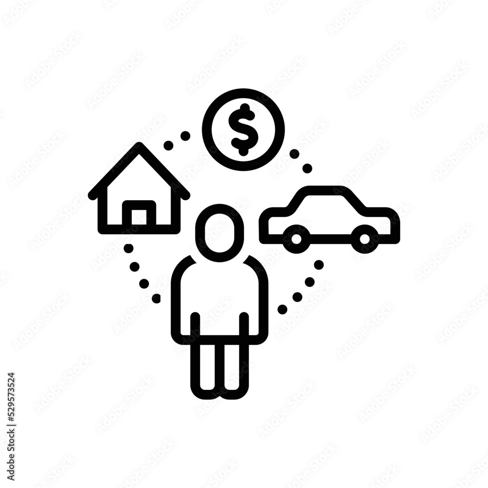 Black line icon for need Black line icon for need