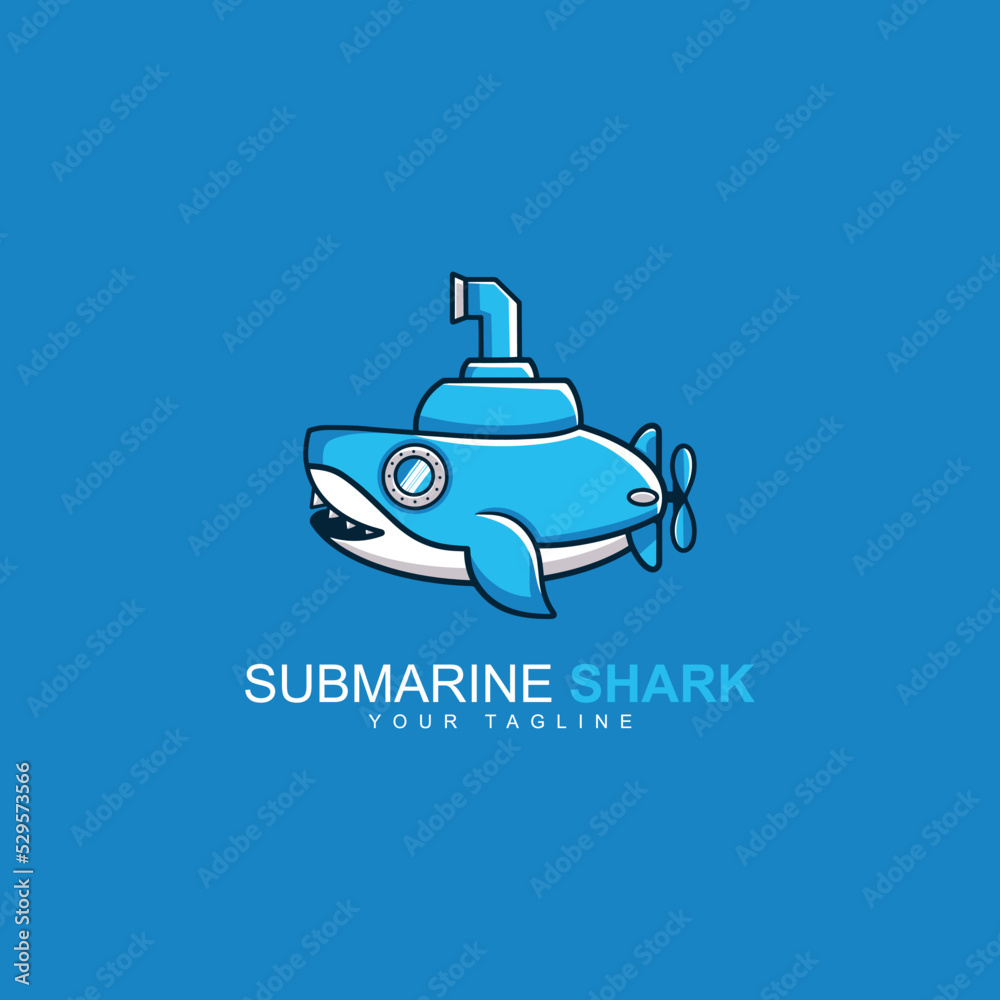 Shark submarine character logos, badges, labels, emblems or t-shirt prints and other uses. Shark submarine character logos, badges, labels, emblems or t-shirt prints and other uses.