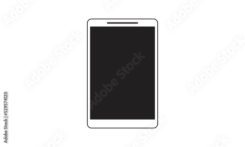 Front and side view of black smartphone with blank screen and modern frame Modern Frameless Smartphone Mockup with Front