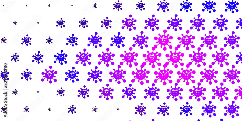 Light Purple, Pink vector pattern with coronavirus elements. Light Purple, Pink vector pattern with coronavirus elements.