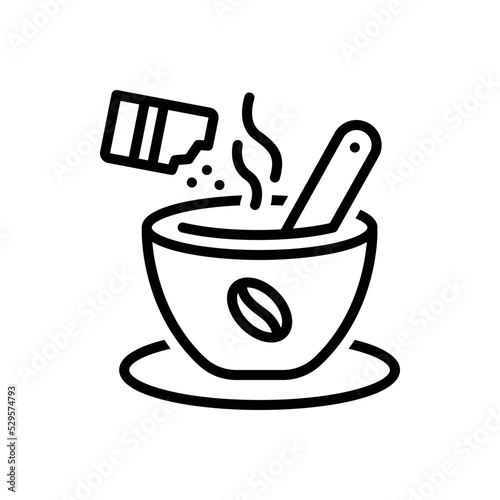 Black line icon for instant