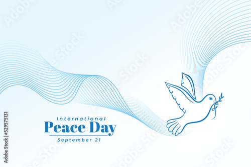 modern style international peace day background with dove vector illustration