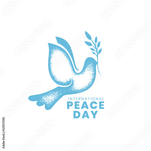 International peace day social post card with bird vector illustration