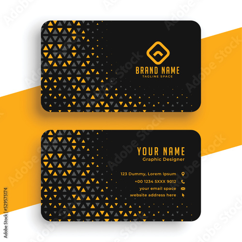 Professional yellow and black halftone business card template