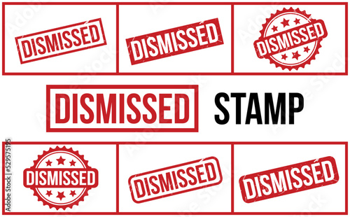 Dismissed Rubber Stamp Set Vector