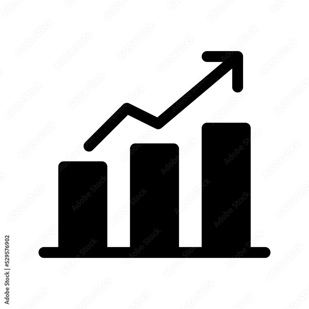 Rising Chart Icon Vector Symbol Design Illustration Rising Chart Icon Vector Symbol Design Illustration