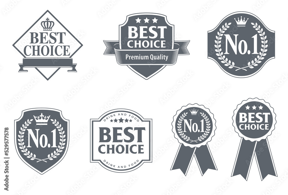 Obraz premium エンブレム ナンバーワン ロゴマーク イラストセット