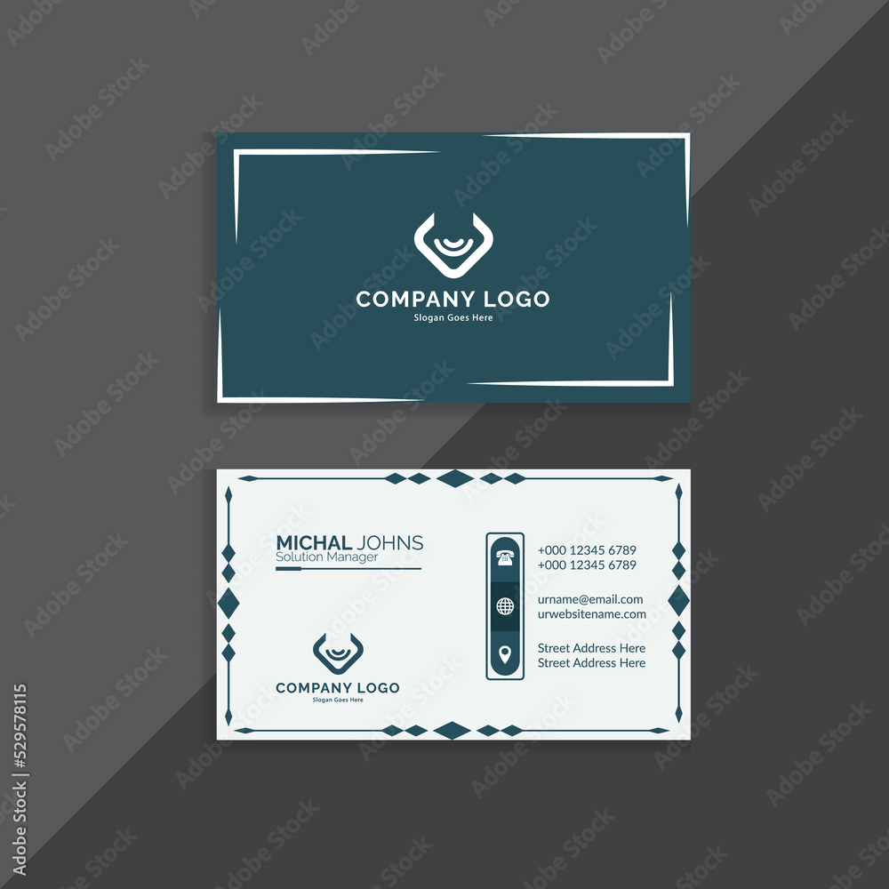 Professional Business Card Design, Modern And Clean Business Card Template
