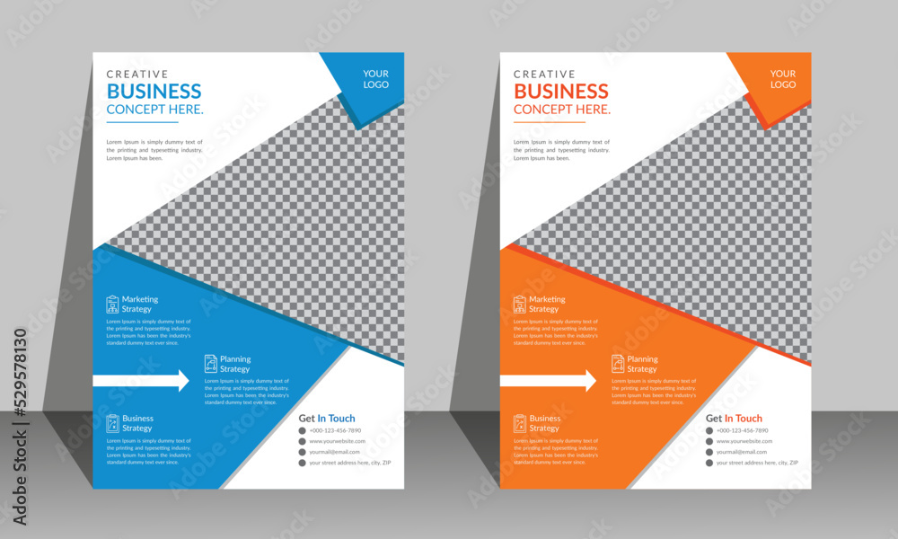 Corporate Business flyer template Geometric shape used for business poster layout, vector design.