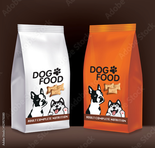 Dog food packaging design.Illustration vector