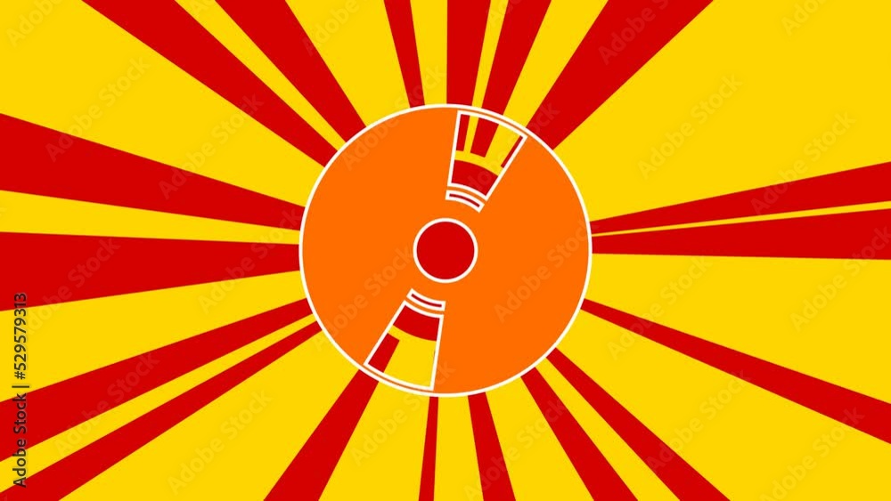 Cd symbol on the background of animation from moving rays of the sun. Movement symbolizes the dawn of the sun. Large orange symbol increases slightly. Seamless looped 4k animation on yellow background Cd symbol on the background of animation from moving rays of the sun. Movement symbolizes the dawn of the sun. Large orange symbol increases slightly. Seamless looped 4k animation on yellow background
