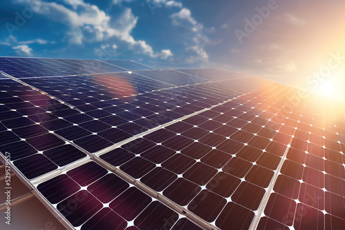 3d illustration of solar panels alternative energy from the sun