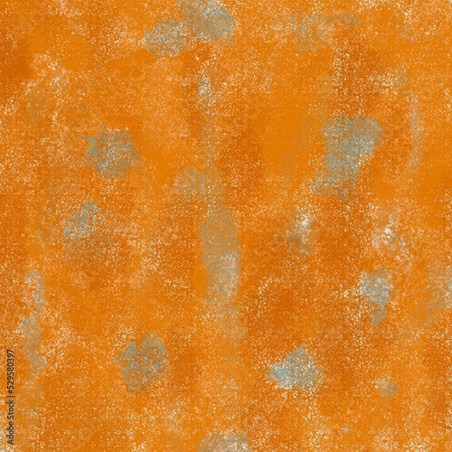 Rusty Copper Metal Sheet Background. Blue grey corrosion spots Rough Texture Digital Illustration. Orange brown Wall, block design Material Graphic Resource. Bumpy old, aged, weathered surface pattern