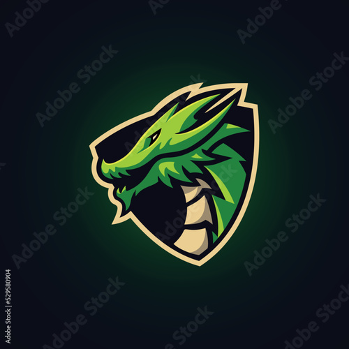 dragon head esport logo gaming mascot design