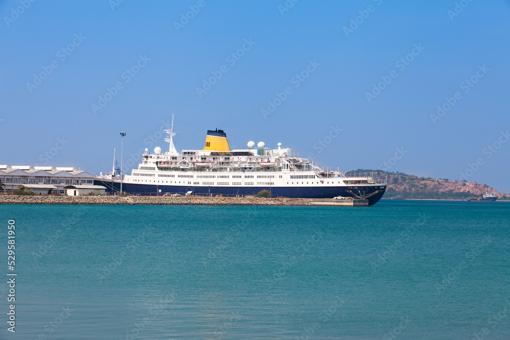 Luxury Cruise ship in the sea