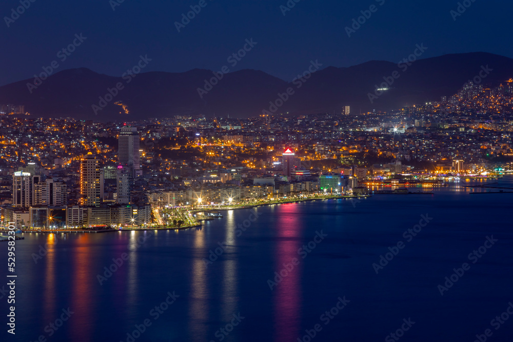 Kordon, Alsancak, Izmir City. Beautiful city view of Izmir, Turkey.