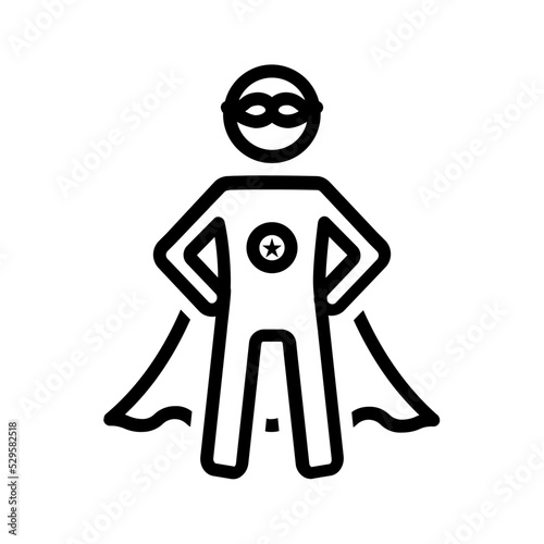 Black line icon for Super hero