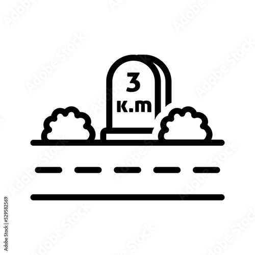Black line icon for Distance