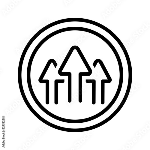 Black line icon for Level up