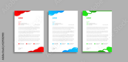 Abstract Letterhead Design Template. Modern & Corporate letterhead bundle. A4 size