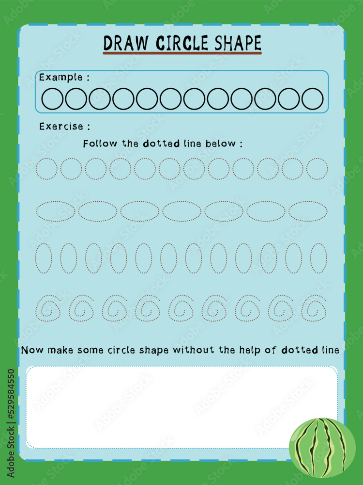 kids activity page how to draw circle hand writing training sheet childreen activity sheet