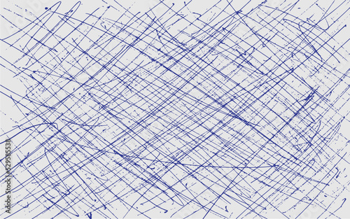 Grunge texture of chaotic hand-drawn doodles Monochrome background of careless lines traces of a pen Overlay template Vector illustration 