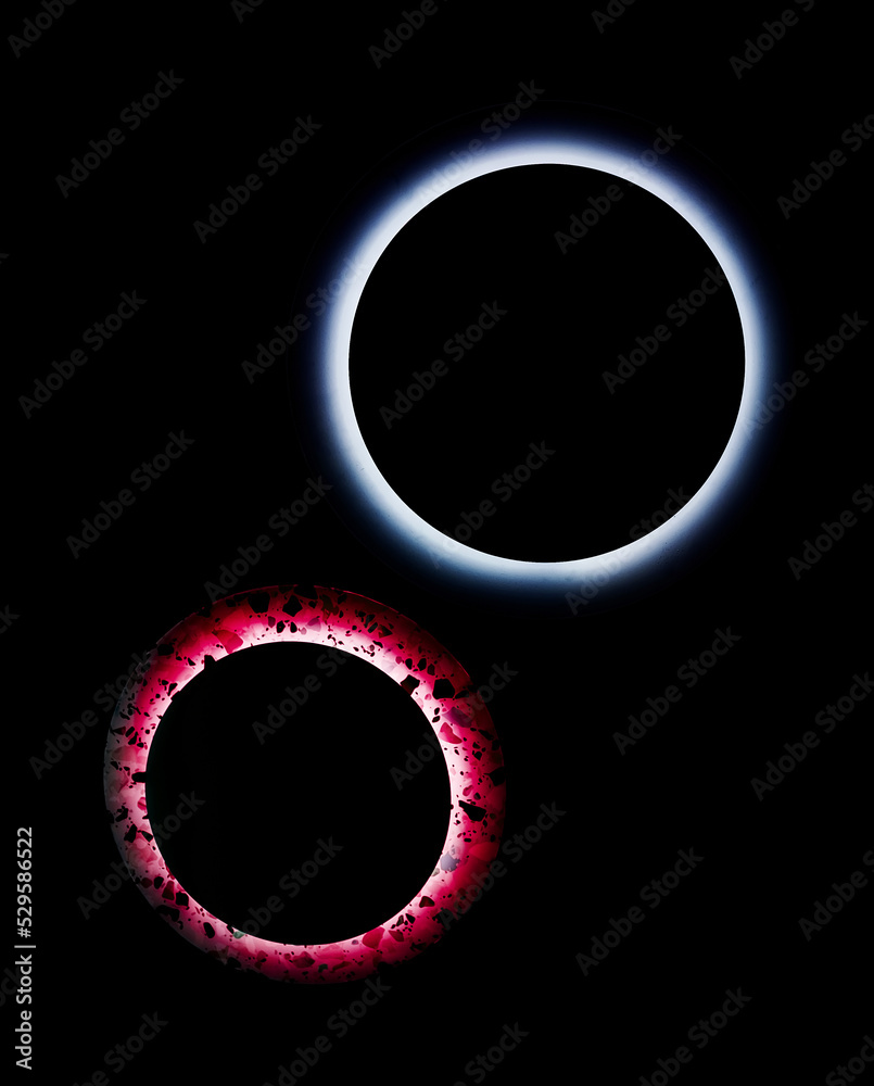 Abstract circle led light on black background Abstract circle led light on black background