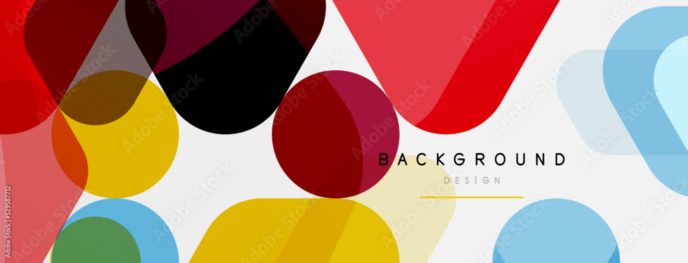 Color bubbles and rounded geometric shapes on white. Vector geometric minimal abstract background for wallpaper, banner, background, landing page Color bubbles and rounded geometric shapes on white. Vector geometric minimal abstract background for wallpaper, banner, background, landing page